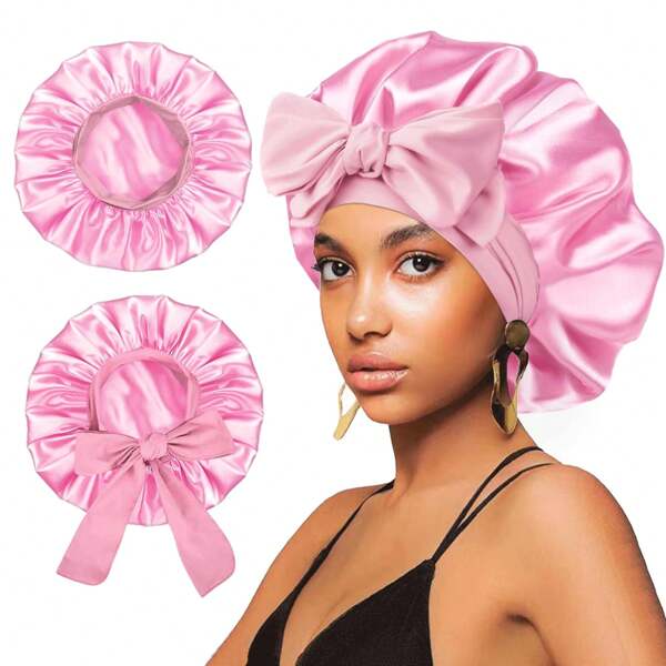 Luxuriöse Satin-Stickerei Schlafmütze für Frauen - Verstellbarer Seide Nachtzeit Haaraccessoire, Stirnband-Stil Schlafhilfe Hut