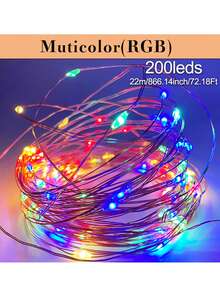 1pc 50/100/200/300LEDs Copper Wire Fairy Light Strings - USB Powered With Remote Control, 8 Lighting Modes, 7/12/22/32m Long, Perfect For Wedding, Party, Home, And Christmas Decorations - Yellow - View 19