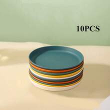 5/10pcs 5.9 Inch (Approx. 15cm) Appetizer Plates, Lightweight PP Dishware, Durable Reusable Plastic Plates/Trays For Salad, Dessert, Cake, Suitable For Graduation/Birthday/Singles Party, Wedding, Outdoor Picnic, Kitchen, Dorm, Microwave And Dishwasher Friendly,School Supplies - Multicolor - View 9