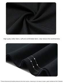 100% Pure Cotton Casual Sports Fashion 180g T-Shirt - Black With Funny Portrait Print - Soft & Comfortable Crew Neck Short Sleeve Tee, Hip Hop Streetwear Fashion Top For All Seasons, Casual Streetwear |   Round Neck Tshirt |   Cotton Shirtp - 黑色 - 查看 3