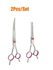Dog Grooming Scissors, 7.5 Inch Professional Dog Grooming Scissors Set With Storage Bag, Professional Stainless Steel Dog Hair Cutting Scissors, Cat Grooming Supplies Cat Scissors Home Use Cat Pet Grooming Set Home Use Dog Grooming Set - Multicolor - View 10
