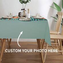 1 Pc Customized Photo Barbecue Grill Bar Tablecloth - Personalized Photo, Polyester Rectangular Tablecloth, Suitable For Parties, Birthdays, Weddings, Anniversaries, And Events - Multicolor - View 4
