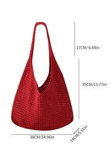 This Large-Capacity Foldable Armpit Shoulder Bag Features A Hollow-Out Design And Is Available In Multiple Colors-Red, Apricot, Khaki, Green, And Black-Perfectly Combining Style With Functionality. While The Versatile Design Can Double As A Shopping Bag Or Travel Bag To Meet Daily Use Needs.