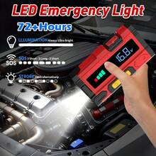 4000mAh High-Power Portable Car Jump Starter - Fast Charging, 12V/5000A 10L GAS Sel Auto Battery Booster, Emergency Ignition, Multi-Device Compatible With Cars, Motorcycles, Trucks, SUVs With Emergency Hammer & LED Flashlight - Multicolor - View 8