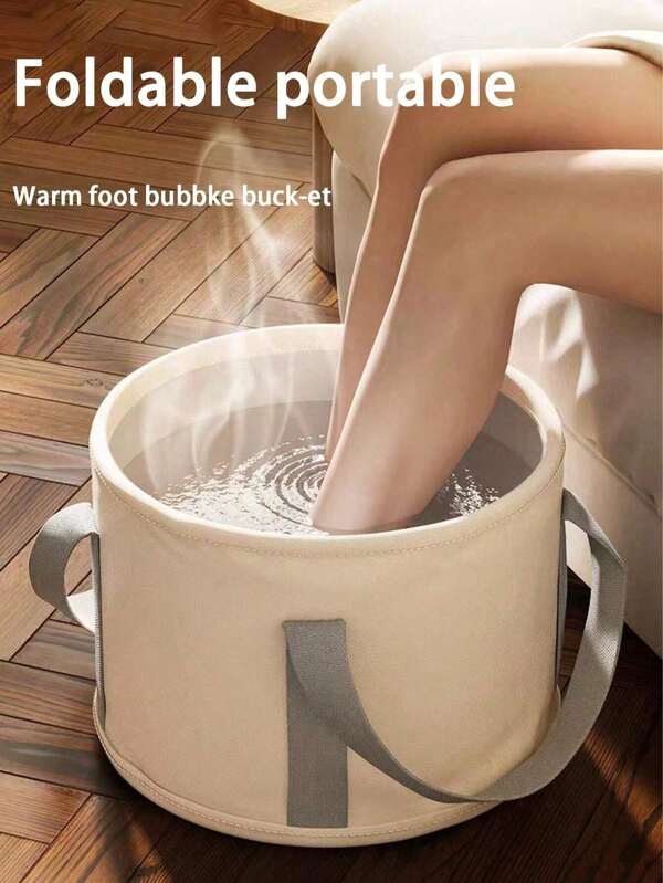 1pc Foot Soak Tub,Portable Foot Bath Bucket With Temperature Control And Bubble Function,Ideal For Home Spa.Collapsible Foot Bath Basin For Soaking Feet,Portable Foot Bath Tub Bag With Handles,Washbasin For Traveling Camping,Foot Soaking Bucket For Outdoor Travel For ShopsBody Care For Travel,Sport,Outdoor