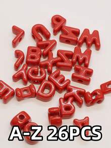 26 件时尚新款亚克力大孔英文字母珠子，适用于 DIY 手机挂绳、鞋饰、手工珠宝、节日礼物 - 亞克力大孔A---Z英文字母直孔串珠 - 查看 20