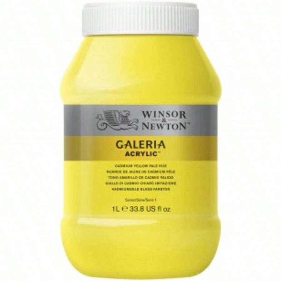 Winsor & Newton Gallery Acrylic Paint 1 Liter 114 Cadmium Yellow Pale Hue