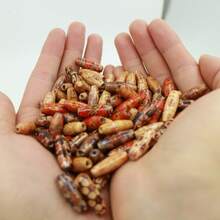 100pcs/Bag Mixed Color Pattern Vintage Bag Flower Printed Bead Jewelry Accessories Multi-Specification Printed Flower Wood Bead Pattern Painted Loose Beads, Diy Beaded Necklace Jewelry Decoration With Accessories - Wooden Beads - View 3