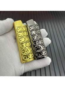 1 pieza Funda metálica con relieve 3D de sakura, adecuada para los encendedores de tamaño completo BIC J6 - Funda para encendedor BIC elegante y duradera - Multicolor - Ver 11