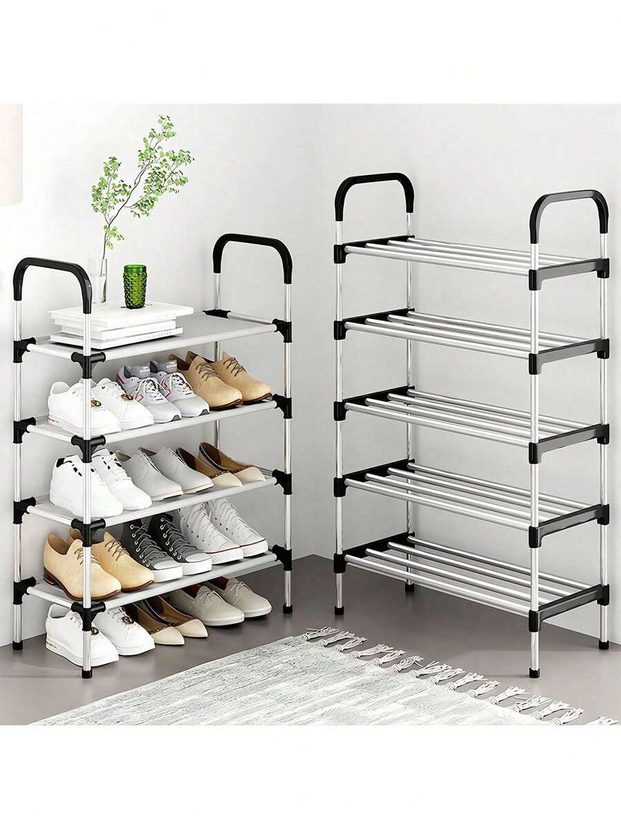 1pc Reinforced Stainless Steel Shoe Rack, Manual Assembly Shoe Rack ...