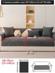 1 件四季沙发垫套，现代简约防滑沙发座垫，防水防尘可洗沙发套，柔软防褪色，宠物友好，适合 L 型沙发和 1/2/3/4 座沙发 - 深灰色 - 查看 14