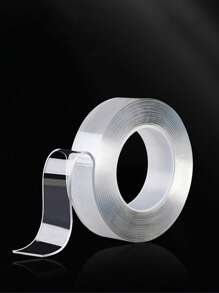 1 rollo de cinta transparente de doble cara, cinta adhesiva de nano de dos caras, de alta viscosidad impermeable e invisible, vuelta al colegio - transparente - Ver 6