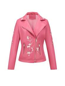 Women's Vintage PU Locomotive Jacket (Embroidered) - The Perfect Jacket For Everyday Casual Wear, Both Elegant And Stylish For The Spring And Fall Seasons