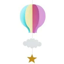 3D Hanging Decorations For Classroom - Hot Air Balloon, Clouds & Stars Party Decor | Nursery, Birthday, Baby Shower Backdrop | Kindergarten, Preschool, Homeschool Decoration,For School Supplies,Back To School