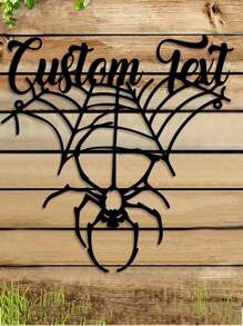 1 件万圣节蜘蛛网金属墙饰，恐怖蜘蛛铭牌雕塑墙饰，适用于客厅、家庭、酒店、商店室内装饰，理想的哥特式风格礼物家居装饰万圣节装饰房间装饰秋季装饰