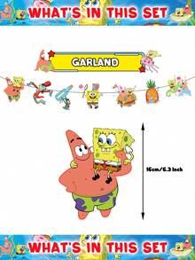 23pcs SPONGEBOB Theme Party Tableware Set, Including Octopus, Party Decorations, Banners, Latte Art, Background Cloth, Party Decoration Props Balloons, Suitable For Family Gatherings, Halloween And Christmas Parties Suitable For Family Gatherings, Weddings, Birthdays, Gift-Giving, Etc Home Decor Halloween Decor Fall Decor Room Decor Autumn Decor - Multicolor - View 13