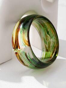 1 套树脂粗手镯，紫红色叠层粗手镯套装，适合女性，粗体珠宝，适合送给女性、母亲、妻子的礼物 - 誇張美拉德款式 - 查看 13