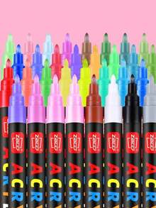 120/168 支，GUANGNA，2100 系列马克笔，DIY 手工绘画笔，适用于在陶瓷、金属、DIY 鞋子和服装、DIY 玻璃上绘画，专业艺术用途，用于学校用品，返校 - 彩色 - 查看 3