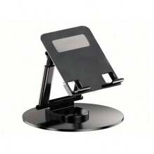 Adjustable Rotatable Tablet Stand & Phone Holder - Foldable, Desktop Compatible With All Smartphones & Tablets, Sturdy Carbon Steel, Black, Desk Mounts For Table