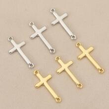 1件/3件/简约时尚十字形DIY极简风格亮铜材质镀18K可做成手链项链等各种饰品可搭配日常佩戴可赠送朋友