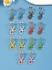 Bộ 14 chiếc ghim cài áo thiết kế ống nghe hoạt hình và nhiều màu sắc, huy hiệu bác sĩ bí ẩn y khoa sáng tạo, phụ kiện trang trí bằng kim loại, phụ kiện văn phòng, áo sơ mi, áo khoác, trang sức, Giáng sinh, Halloween, ghim quần áo, quà tặng giáo viên dễ thương, phụ kiện Halloween, ngày nhà giáo - Nhiều màu - Xem 2
