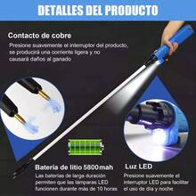 Chicharra Eléctrica Arreadora Recargable Ganadera De 108cm - Azul - Ver 8