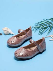 春夏季度假风可爱镂空平底女童鞋 - 粉色 - 查看 2