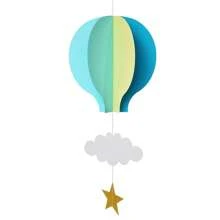 3D Hanging Decorations For Classroom - Hot Air Balloon, Clouds & Stars Party Decor | Nursery, Birthday, Baby Shower Backdrop | Kindergarten, Preschool, Homeschool Decoration,For School Supplies,Back To School