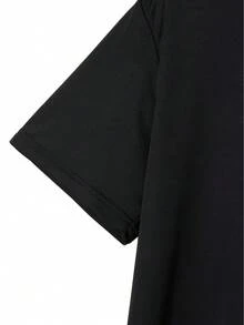 100% Cotton Men's T-Shirt 200 Grams Heavy Weight Cotton Comfortable And Breathable Crew Neck Short Sleeves New Summer Product Casual Fashion Pattern Breathable Lining Material Absorbs Sweat And Provides Comfortable Wear - Negro - Ver 3