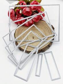 Set Of 1pc Rectangular Metal Cutting Dies For DIY Scrapbooking, Greeting Card Creation, And Paper Crafts.