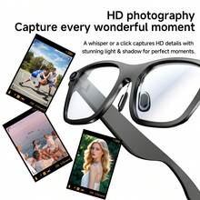 SIMSONLAB Neue Smartbrillen, Multifunktionsbrille, klare Linsen, Anrufe, Musikwiedergabe, Echtzeit-Übersetzung Outdoor-Sport-Kopfhörer, wiederaufladbar, HD-Linsen, fortschrittliche Technologie, unisex, Touch-Sensing, Smartobjekte, Sprachassistent, Kamera, Surround-Laautsprecher