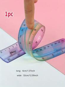 1 pezzo Righello flessibile in PVC morbido, da 30 cm, design pieghevole e piegabile senza sosta, graduato in pollici e centimetri, ideale per studenti e uso in ufficio - colori assortiti, forniture scolastiche, ritorno a scuola