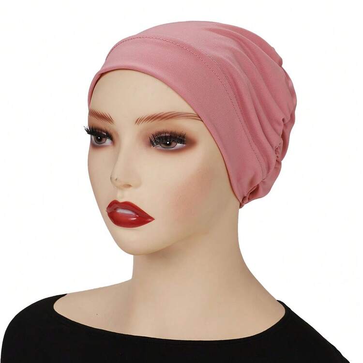 1 τεμάχιο γυναικείο μονόχρωμο χιτζάμπ, ελαστικά κλειστά μουσουλμανικά εσωτερικά καπέλα, αξεσουάρ μαντίλας χιτζάμπ για φόρεμα - Multicolor - Προβολή 21