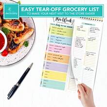 Fast Delivery Pastel Undated Weekly Meal Planner And Grocery List With Strong Magnets 8.5x11in SpringBound Magnetic Meal Planning Pad Menu Planner And Grocery List