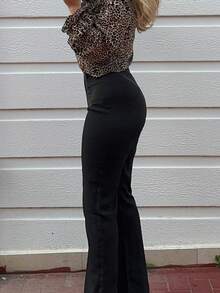 Jeta Ari Women Solid High Rise Tailored Suit Pants - Black - View 8