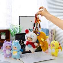 Soft Anime Doll Keychain With Vinyl Head - Cute Cartoon Clip-On Toy For Backpack, Purse, Keys - Durable Polyester & Plastic, Pink, Yellow, Red, Green - Fun Mini Gift For Kids, Friends, Party Favors (14+) - Multicolor - View 10