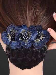 1 件专业工作发网帽，适用于女服务员、护士、空乘人员、酒店前台的发髻套，时尚百搭，马尾辫夹，发圈，发绳，发饰 - 韓粉 - 查看 12