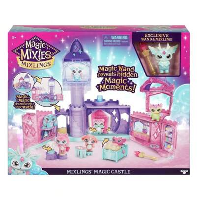 Mattel Ma-gic Mixies Mixlings Magic Castle Playset, Tu varita mágica revela un mundo oculto Utiliza la varita incluida con el juego y tu exclusivo. Mixling para descubrir la magia en el castillo mágico de Mixlings. Hay 5 momentos mágicos para descubrir. Transforma el castillo hacia afuera y hacia arriba, descubre la entrada secreta.