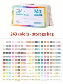 Bộ 9 bút vẽ màu acrylic Languo, 720 màu, đầu bút mềm có thể pha trộn, thích hợp cho vẽ tranh, thủ công DIY, dụng cụ mỹ thuật trường học, các lớp học nghệ thuật, mùa tựu trường và nhiều hơn nữa. - Nhiều màu - Xem 8