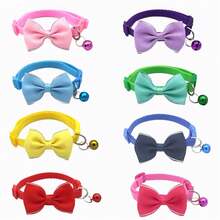 1pc Pieces Adjustable Bow Tie Pet Collar For Dogs And Cats For Daily Use,Fashionable Adjustable Pet Collar, Suitable For Chihuahua, Yorkshire Terrier, Pomeranian, Maltese, Schnauzer And Other Small Dogs, Christmas, Birthday, Holiday Decoration And Photography - Multicolor - View 4