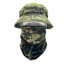 British SAS Short Brim Boonie Hat MC Dark Night Tactical Camouflage Sun Protection Hat Outdoor Hiking Sunshade Round Edge Bucket Hat (Hat And Mask ) - Multicolor - View 16