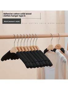 5 Stücke Schwamm Kleiderbügel, rutschfeste & nahtlose Kleiderbügel, Holz Kleiderständer für Erwachsenen Kleiderschrank