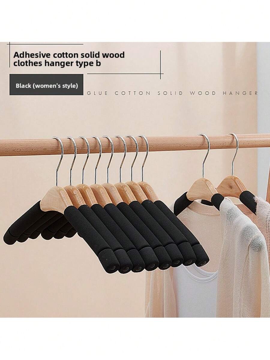 5 Stücke Schwamm Kleiderbügel, rutschfeste & nahtlose Kleiderbügel, Holz Kleiderständer für Erwachsenen Kleiderschrank