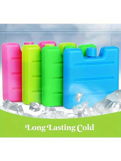 Reusable Ice Packs, Suitable For Camping, Travel And Picnics - Durable High Index Plastic, Portable Freezer Blocks, Applicable For Food And Lunch Boxes (Random Color)