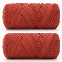 1/2 件优质 T 恤纱线，400 克（200 克 * 2），2 包优质高弹力编织碎布纱线，高弹力绳纱，纱线，钩针纱线，优质高弹力编织碎布纱线，适用于手工编织袋、篮子、地毯、鞋子、家居装饰和 DIY 工艺品，有多种颜色可供选择。 - 彩色 - 查看 48