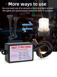 汽车喇叭控制器带12种音效切换电动喇叭扬声器无线控制声音控制适用于车船卡车