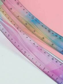 1 pezzo Righello flessibile in PVC morbido, da 30 cm, design pieghevole e piegabile senza sosta, graduato in pollici e centimetri, ideale per studenti e uso in ufficio - colori assortiti, forniture scolastiche, ritorno a scuola