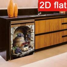 1pc Wine 2D Flat Magnetic Dishwasher Door Sticker - Waterproof, Easy To Clean, Reusable, Fits Dishwashers, Refrigerators, Washing Machines, Dryers, No Adhesive Needed, Kitchen Decor Accessory, Suitable For Most Dishwashers