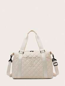 米色扩展行李收纳袋，轻便可折叠，可扩展，可随身携带旅行周末和过夜包，周末包医院包返校包旅行必需品海滩旅行整理包暑假学校包学校配件学校用品旅行必需品假日包行李箱旅行包女士 - 米色 - 查看 4