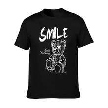 1PCS Smile Teddy Bear Pattern Short Sleeve,Casual Daily Wear, Street Fashion TShirt, Perfect Thanksgiving Gift,Christmas Gift, Ideal Birthday Choice, Hot Trending Now 147 - Black - View 3
